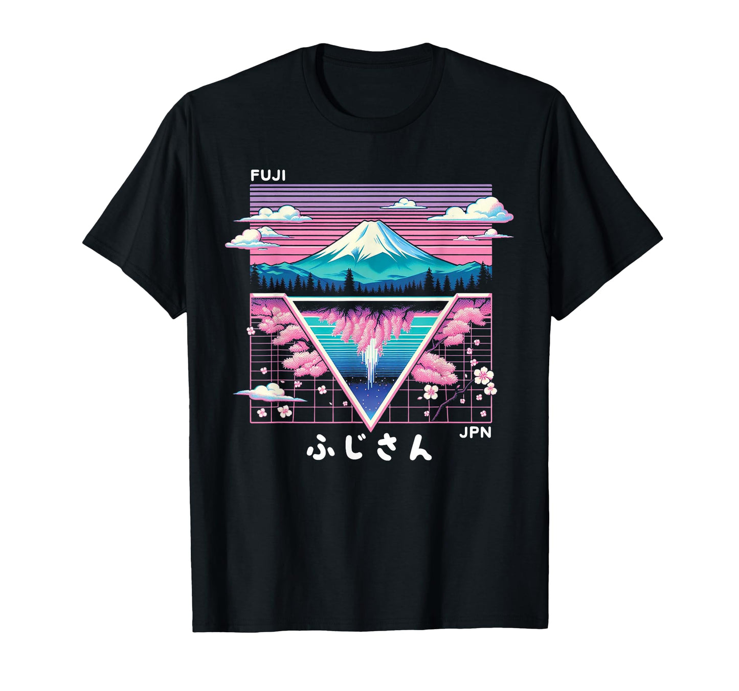 Mount Fuji Japan Vaporwave Aesthetic T-Shirt - Novelty Apparel for Adults - T-Shirt, Sweatshirt, Hoodie