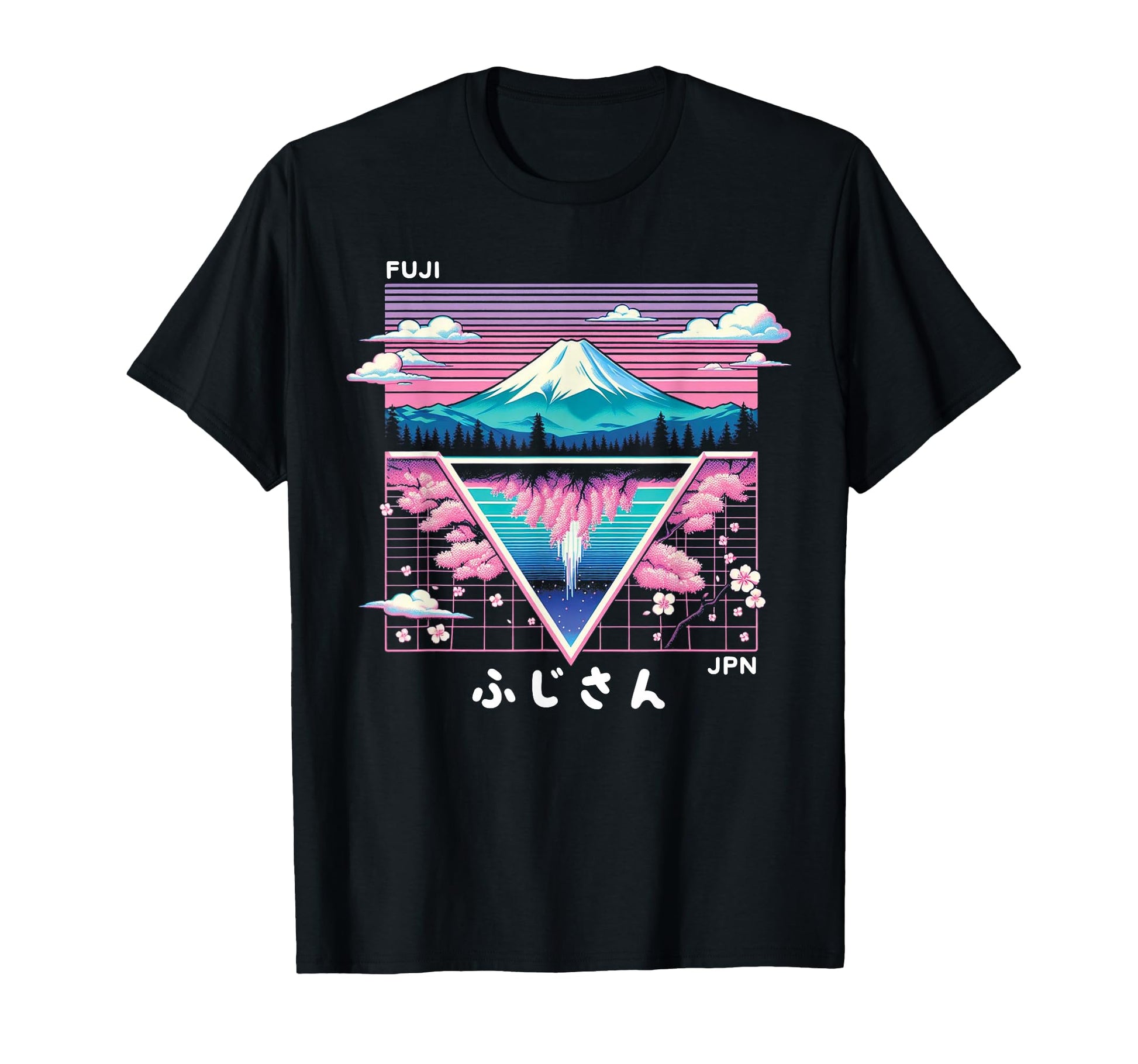 Mount Fuji Japan Vaporwave Aesthetic T-Shirt - Novelty Apparel for Adults - T-Shirt, Sweatshirt, Hoodie