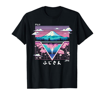 Mount Fuji Japan Vaporwave Aesthetic T-Shirt - Novelty Apparel for Adults - T-Shirt, Sweatshirt, Hoodie