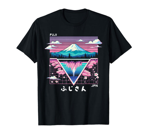 Mount Fuji Japan Vaporwave Aesthetic T-Shirt - Novelty Apparel for Adults - T-Shirt, Sweatshirt, Hoodie