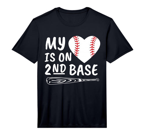 My Heart Is 2Nd Base Baseball T-Shirt - Casual Everyday Wear for Adults - T-Shirt, Sweatshirt, Hoodie