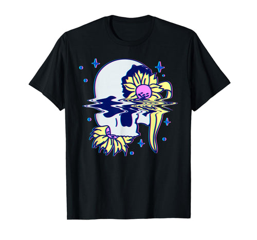 Pastel Goth Skull And Flowers T-Shirt - Casual Everyday Wear for Adults - T-Shirt, Sweatshirt, Hoodie
