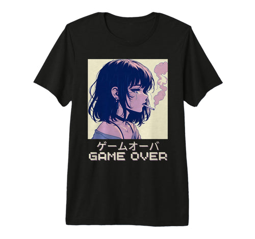 90S Japanese Sad Anime Game Over T-Shirt - Trendy Graphic Men Women - T-Shirt, Sweatshirt, Hoodie