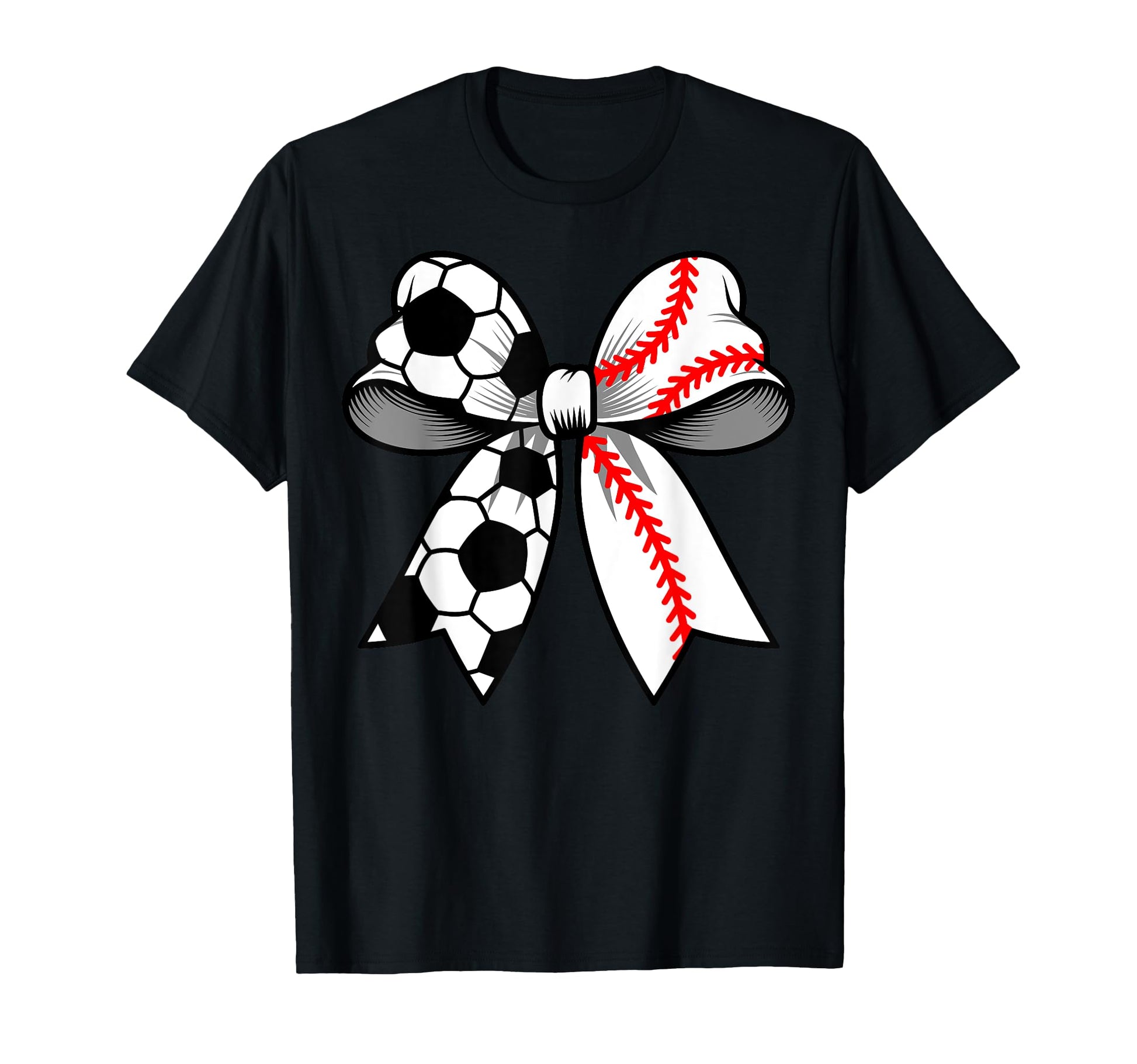 Soccer Baseball Coquette Bow Funny T-Shirt - Custom Art Print Unisex - T-Shirt, Sweatshirt, Hoodie