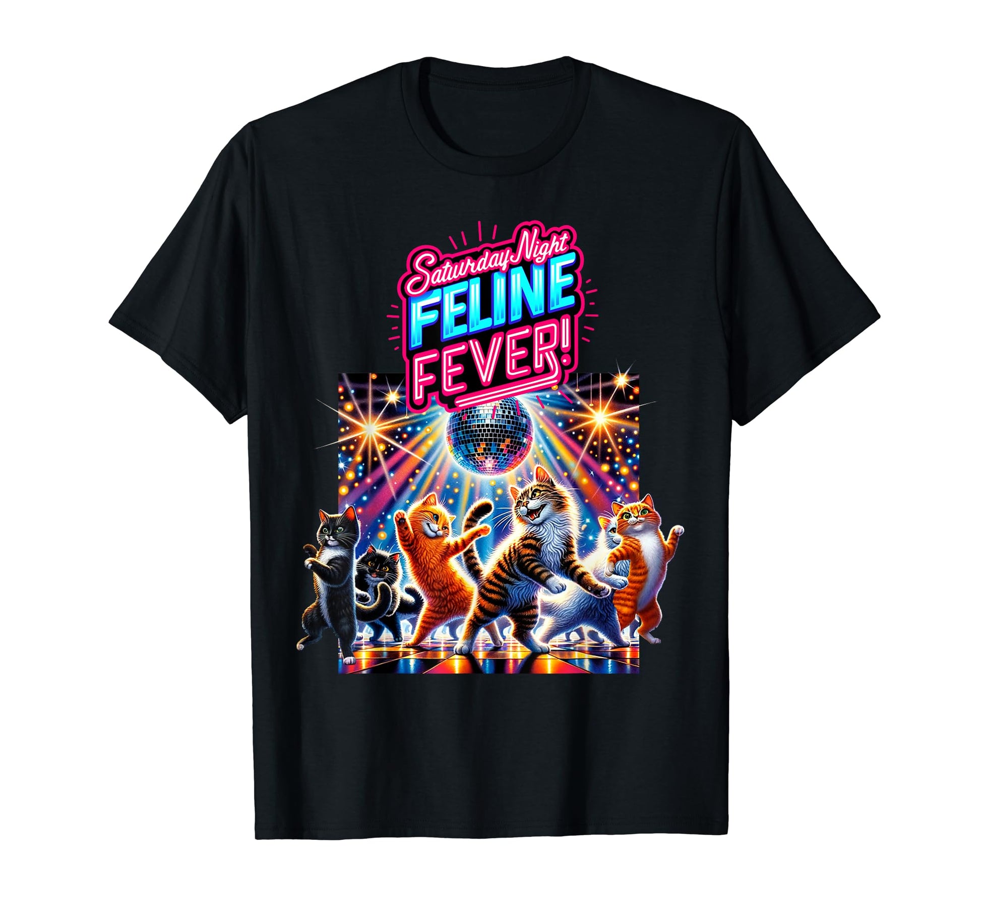 Parody Kitty Cat Lover Disco Feline T-Shirt - Casual Everyday Wear Unisex - T-Shirt, Sweatshirt, Hoodie