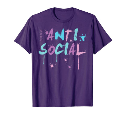 Anti Social As Kawaii Nu Goth T-Shirt - Minimalist Print Men Women - T-Shirt, Sweatshirt, Hoodie