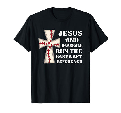 Jesus And Baseball Run Bases Set T-Shirt - Casual Everyday Wear Unisex - T-Shirt, Sweatshirt, Hoodie