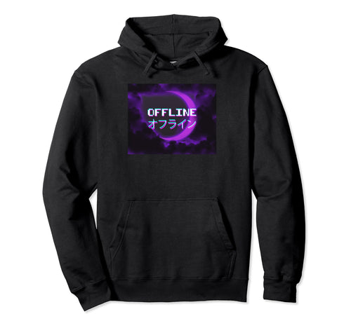 Offline Aesthetic Vaporwave 90S Hoodie - Fun Novelty Design for Adults - T-Shirt, Sweatshirt, Hoodie
