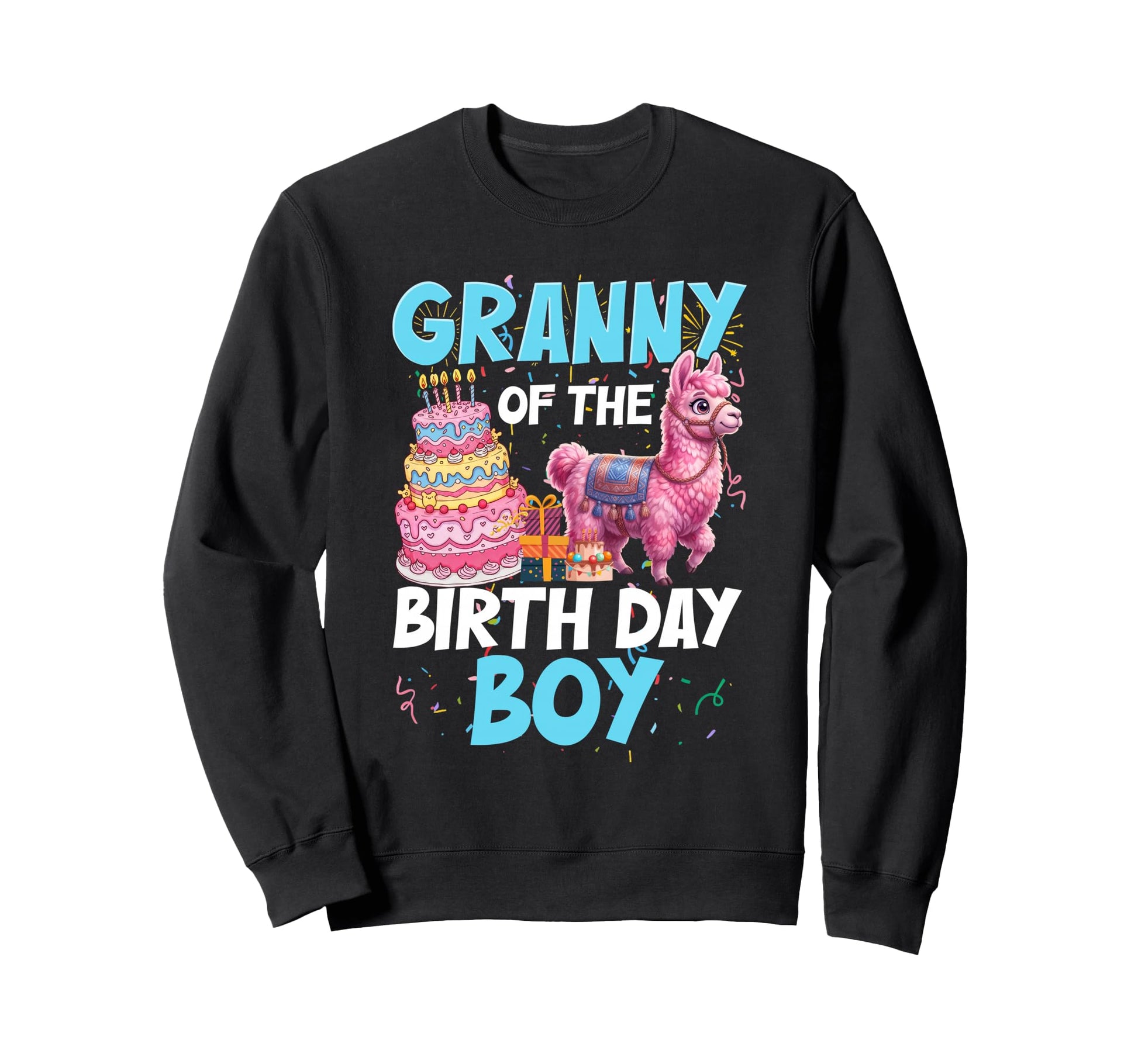 Granny Birthday Llama Pinata Bday Sweatshirt - Aesthetic Graphic Men Women - T-Shirt, Sweatshirt, Hoodie