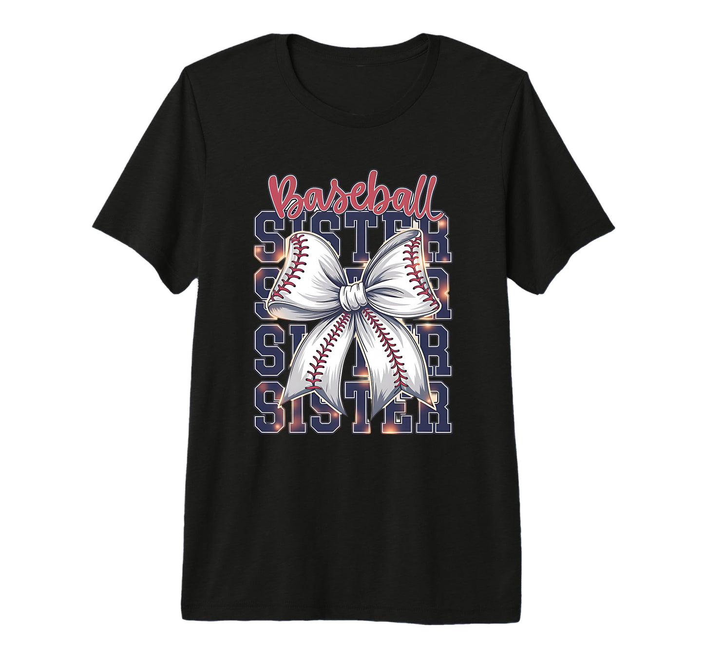 Baseball Sister Coquette Bow Tri Blend T-Shirt - Fun Novelty Design Unisex - T-Shirt, Sweatshirt, Hoodie