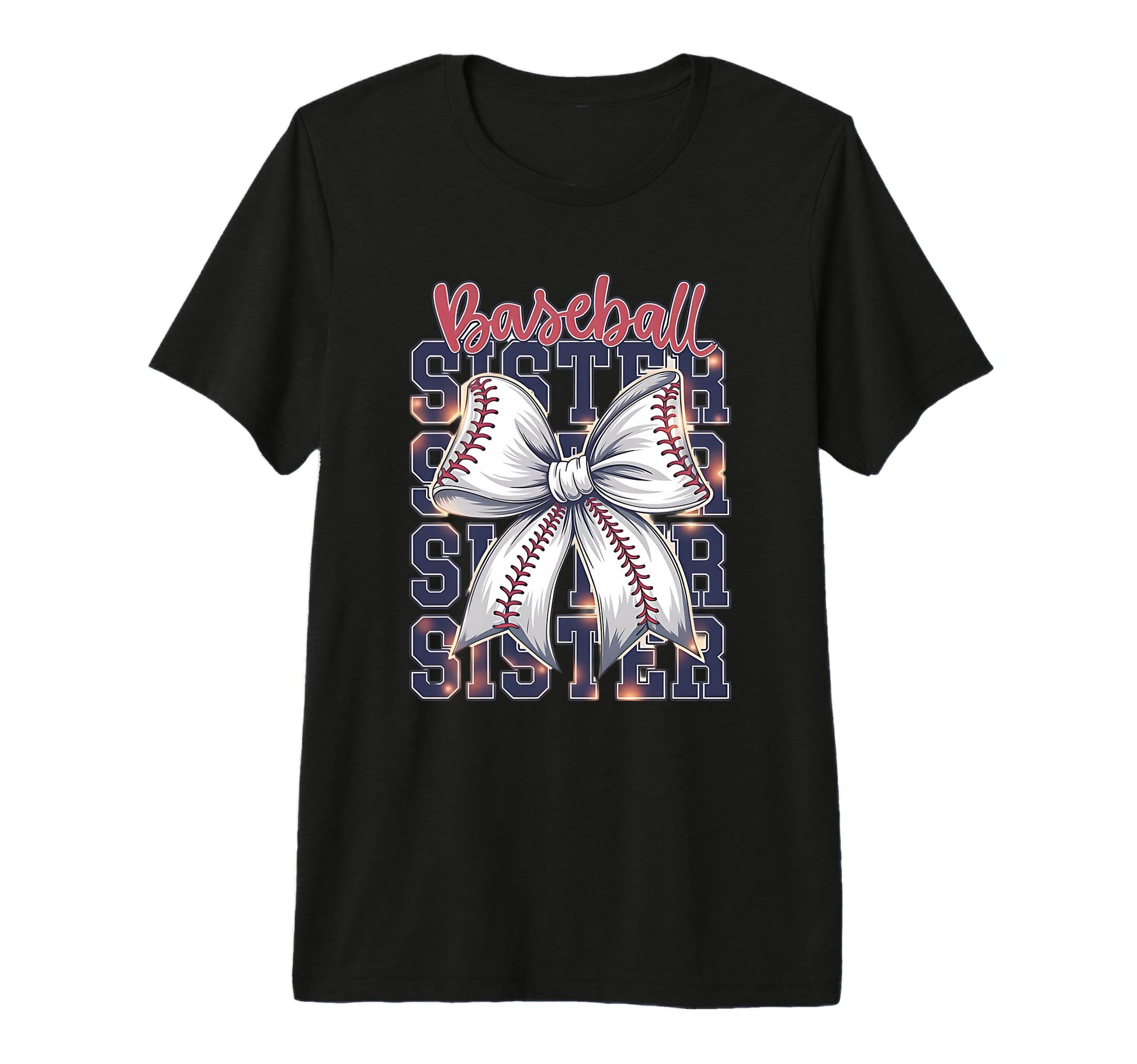 Baseball Sister Coquette Bow Tri Blend T-Shirt - Fun Novelty Design Unisex - T-Shirt, Sweatshirt, Hoodie