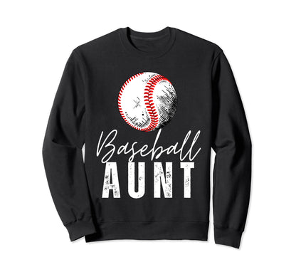 Baseball Aunt Family Matching Aunt Sweatshirt - Graphic Print Men Women - T-Shirt, Sweatshirt, Hoodie