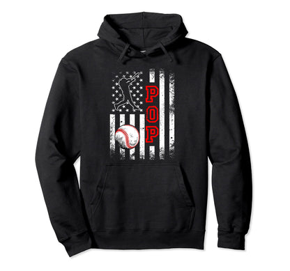 Baseball Pop American Flag Funny Baseball Hoodie - Custom Art Print Unisex - T-Shirt, Sweatshirt, Hoodie