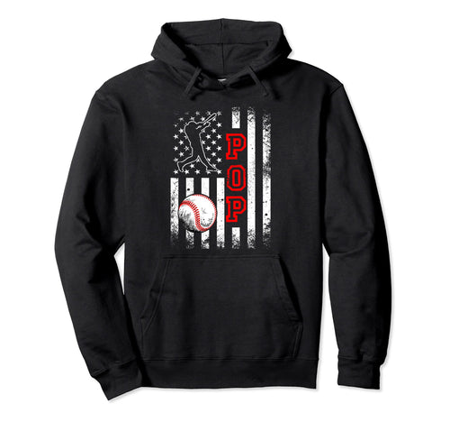 Baseball Pop American Flag Funny Baseball Hoodie - Custom Art Print Unisex - T-Shirt, Sweatshirt, Hoodie