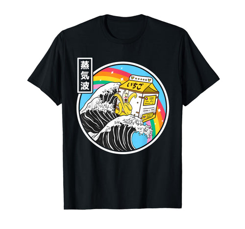 Banana Milk Carton Great Wave Kawaii T-Shirt - Fun Novelty Design Unisex - T-Shirt, Sweatshirt, Hoodie