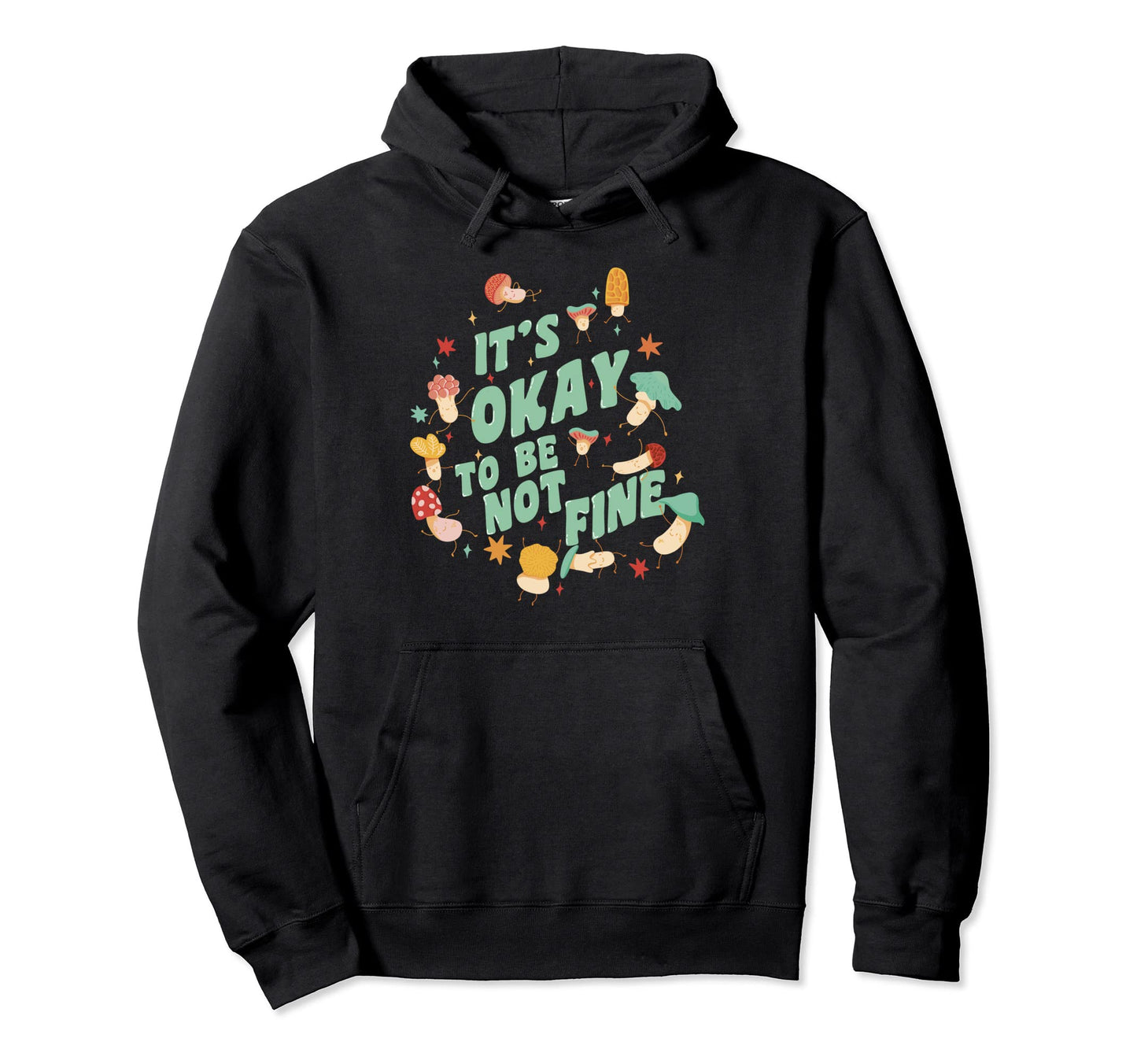 Boho Mushrooms 60S 70S Hippie Tie Hoodie - Fun Novelty Design Men Women - T-Shirt, Sweatshirt, Hoodie