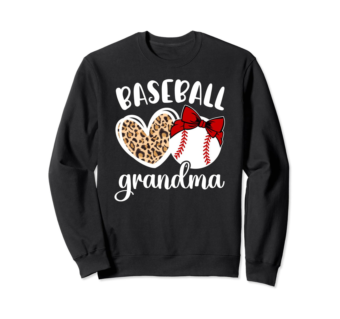 Baseball Grandma Heart Grandma Baseball Sweatshirt - Unique Graphic Unisex - T-Shirt, Sweatshirt, Hoodie