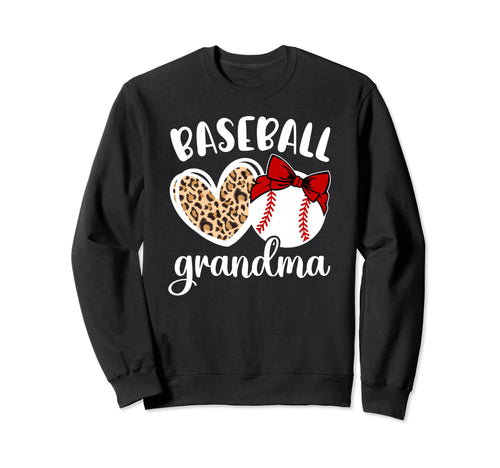 Baseball Grandma Heart Grandma Baseball Sweatshirt - Unique Graphic Unisex - T-Shirt, Sweatshirt, Hoodie
