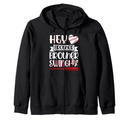 Hey Brother Swing Baseball Softball Hoodie - Aesthetic Graphic Men Women - T-Shirt, Sweatshirt, Hoodie