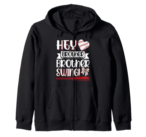 Hey Brother Swing Baseball Softball Hoodie - Aesthetic Graphic Men Women - T-Shirt, Sweatshirt, Hoodie