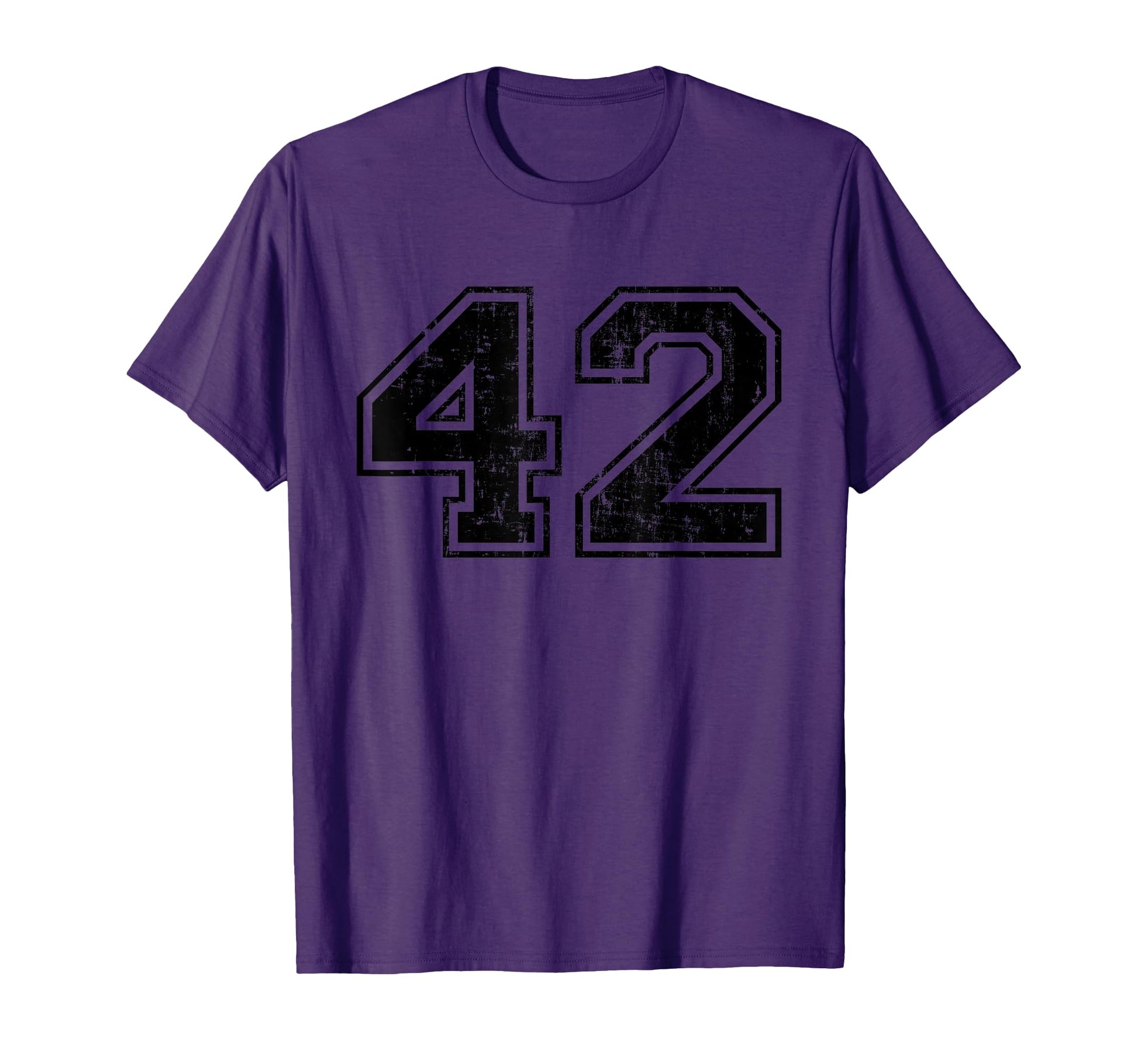 Number 42 Varsity Distressed T-Shirt - Casual Everyday Wear Men Women - T-Shirt, Sweatshirt, Hoodie