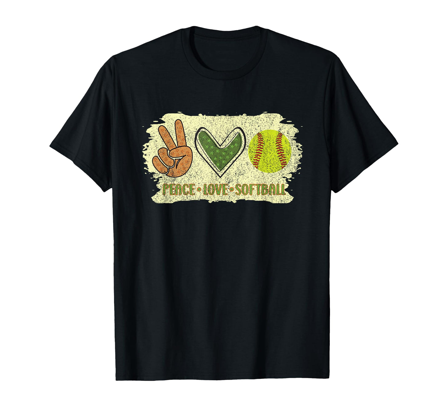 Peace Love Softball T-Shirt - Casual Everyday Wear Men Women - T-Shirt, Sweatshirt, Hoodie