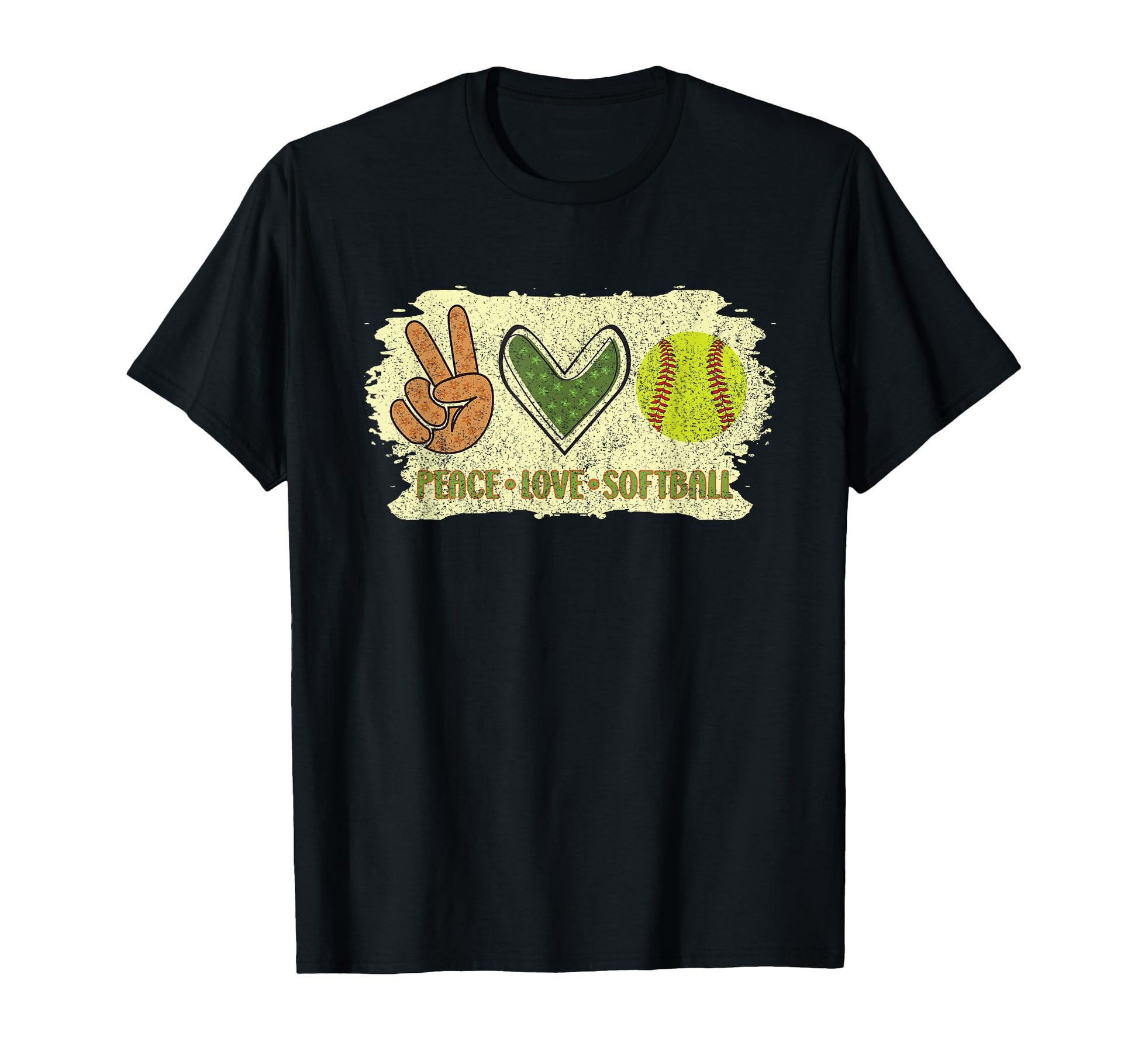 Peace Love Softball T-Shirt - Casual Everyday Wear Men Women - T-Shirt, Sweatshirt, Hoodie