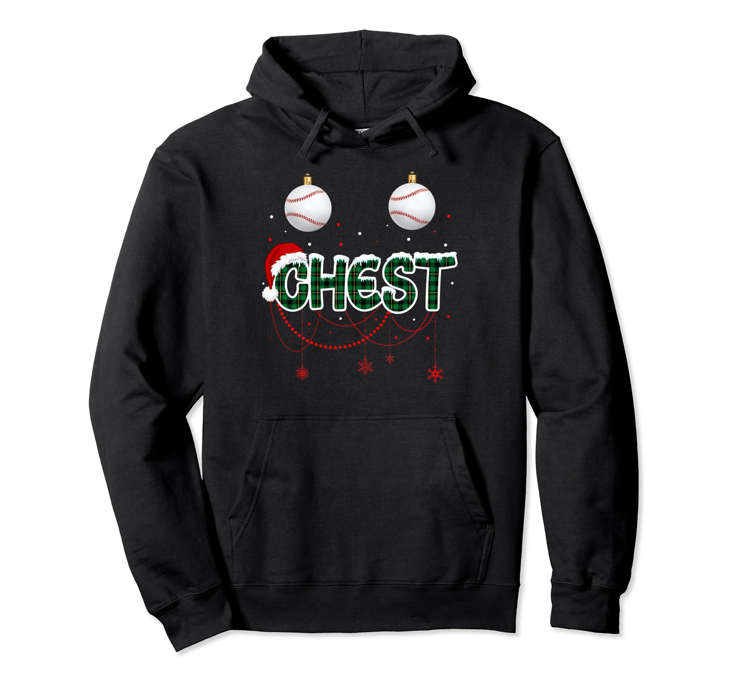Funny Baseball Nuts Chest Hoodie - Trendy Graphic Men Women - T-Shirt, Sweatshirt, Hoodie