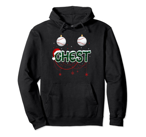 Funny Baseball Nuts Chest Hoodie - Trendy Graphic Men Women - T-Shirt, Sweatshirt, Hoodie