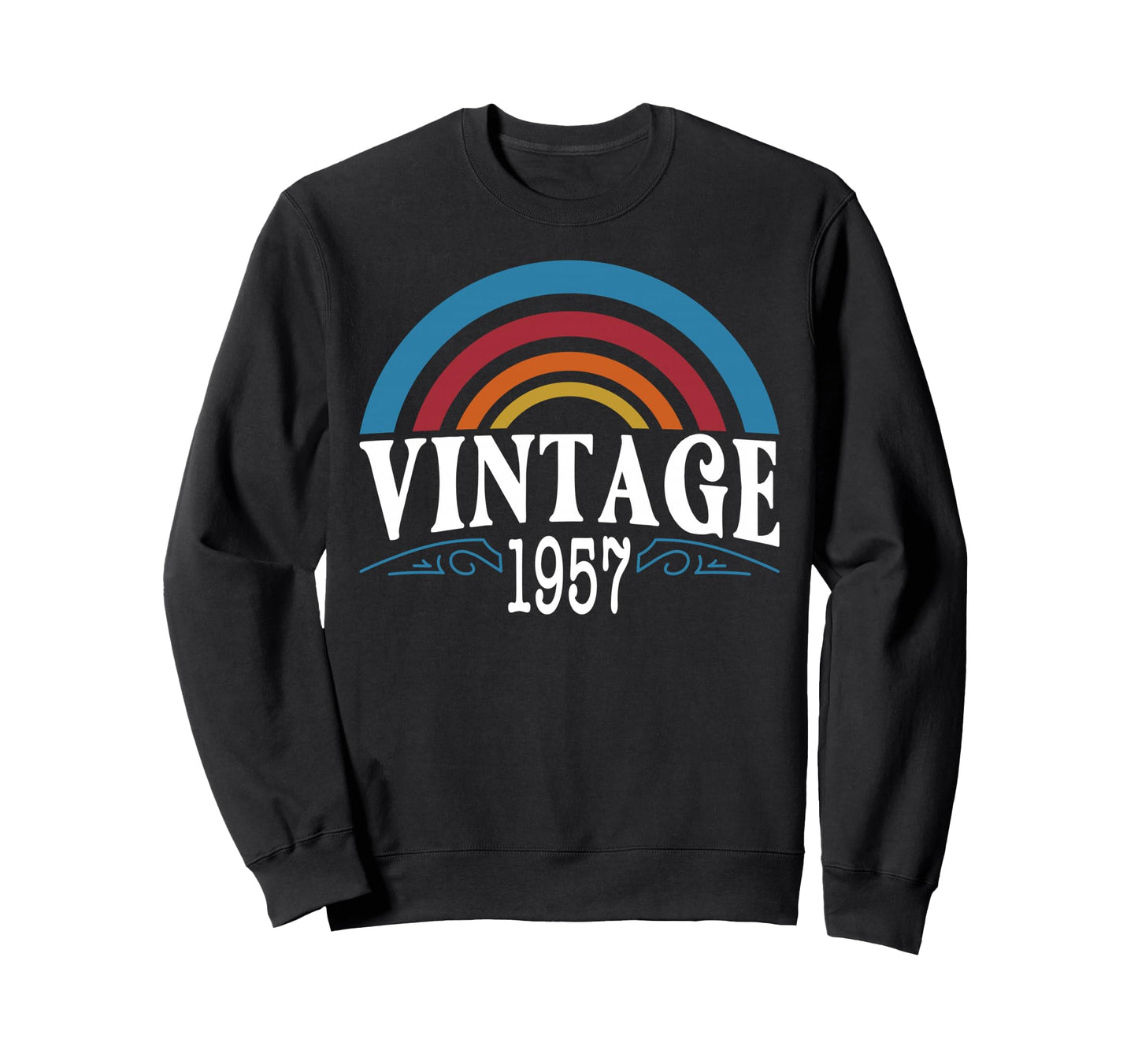 Rainbow 1957 69Th Birthday 69 Sweatshirt - Casual Everyday Wear Unisex - T-Shirt, Sweatshirt, Hoodie