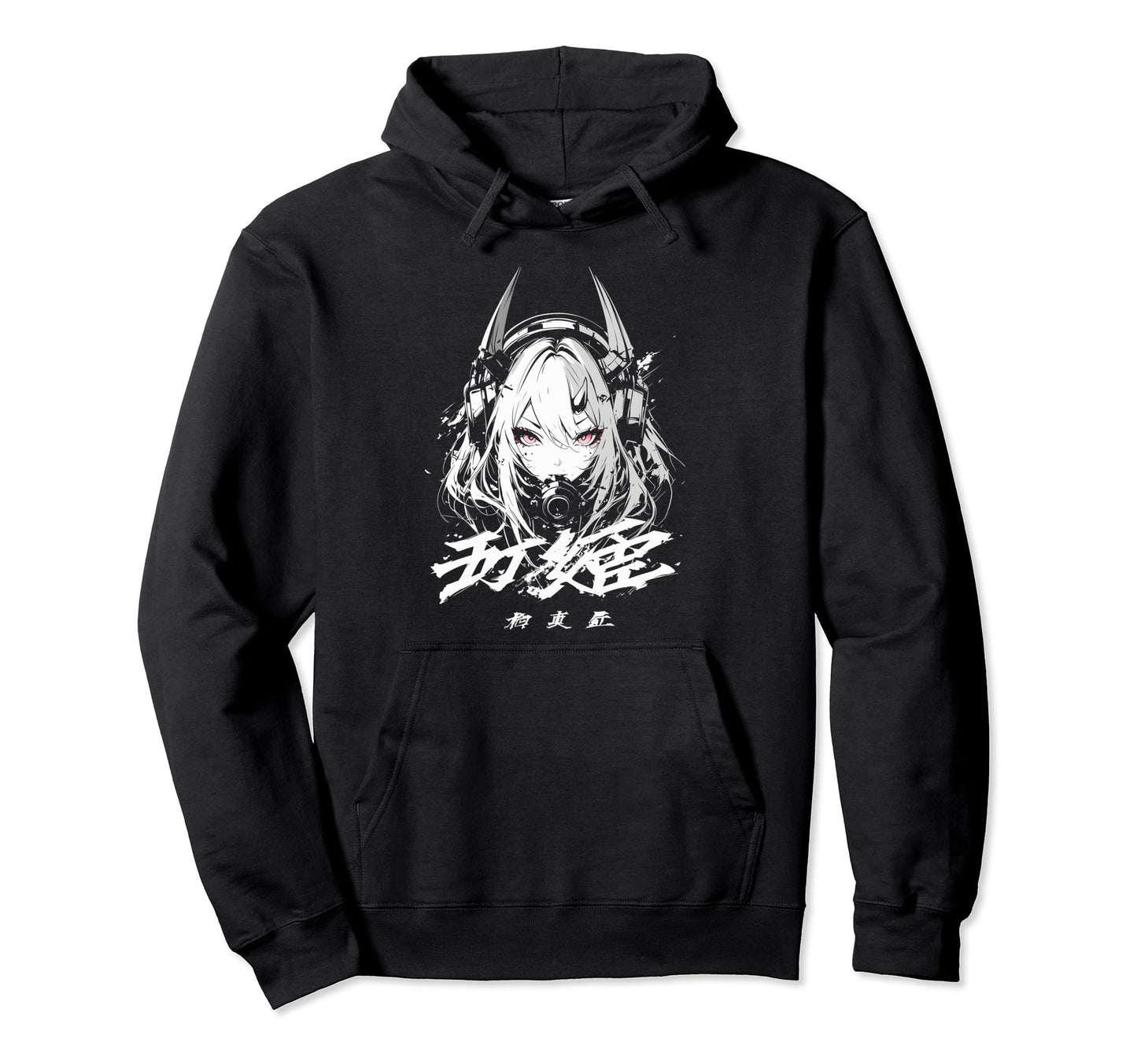 Goth Grunge Demon Anime Waifu Horror Hoodie - Aesthetic Graphic Men Women - T-Shirt, Sweatshirt, Hoodie
