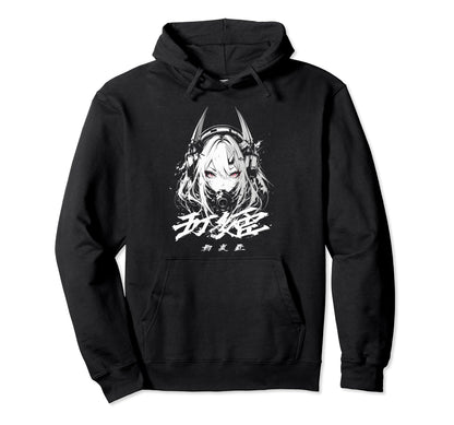 Goth Grunge Demon Anime Waifu Horror Hoodie - Aesthetic Graphic Men Women - T-Shirt, Sweatshirt, Hoodie