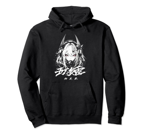 Goth Grunge Demon Anime Waifu Horror Hoodie - Aesthetic Graphic Men Women - T-Shirt, Sweatshirt, Hoodie