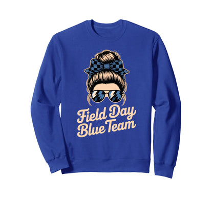 Field Day Blue Team Vibes Only Sweatshirt - Novelty Apparel for Adults - T-Shirt, Sweatshirt, Hoodie