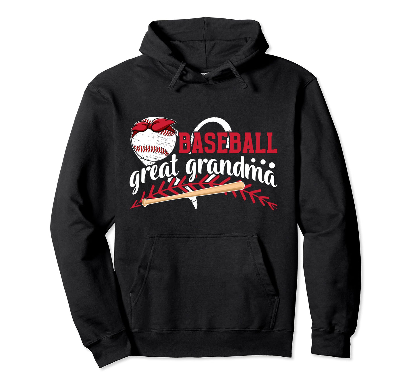 Baseball Great Grandma Heart Baseball Hoodie - Minimalist Print for Adults - T-Shirt, Sweatshirt, Hoodie