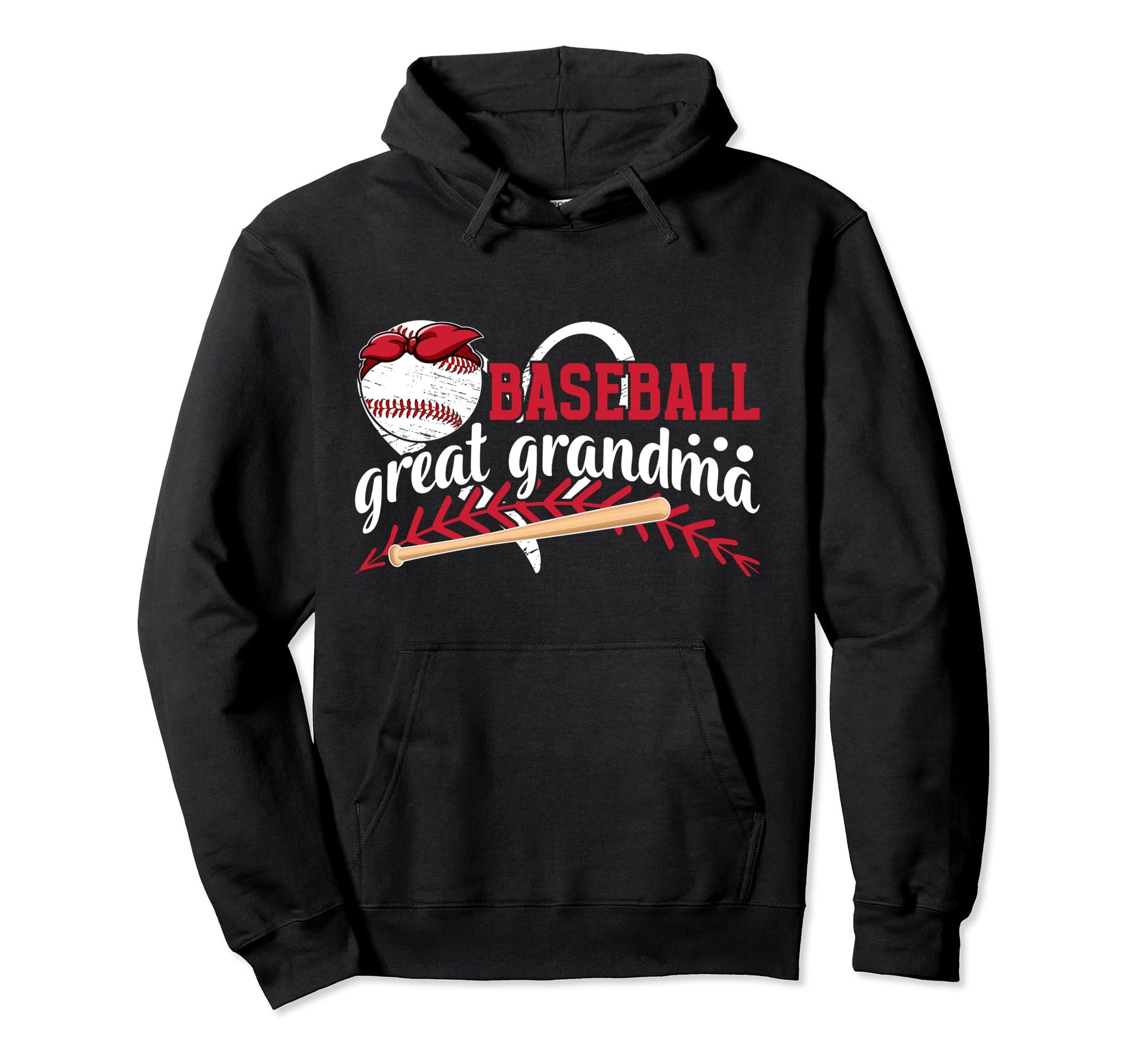 Baseball Great Grandma Heart Baseball Hoodie - Minimalist Print for Adults - T-Shirt, Sweatshirt, Hoodie