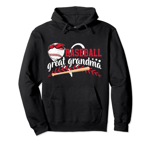 Baseball Great Grandma Heart Baseball Hoodie - Minimalist Print for Adults - T-Shirt, Sweatshirt, Hoodie