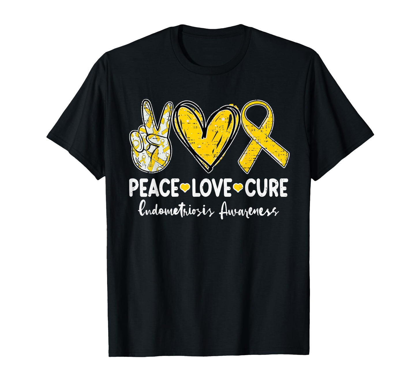 Peace Love Cure Endometriosis Awareness T-Shirt - Novelty Apparel Unisex - T-Shirt, Sweatshirt, Hoodie