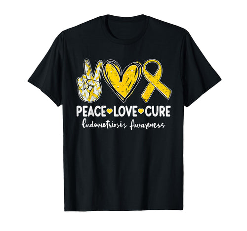 Peace Love Cure Endometriosis Awareness T-Shirt - Novelty Apparel Unisex - T-Shirt, Sweatshirt, Hoodie