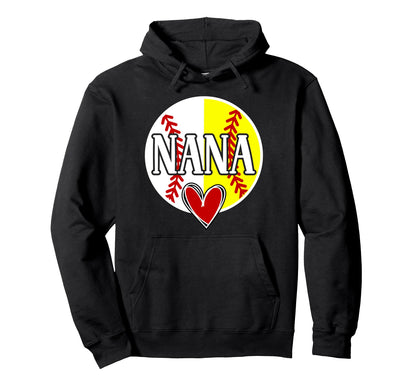 Baseball Softball Nana Proud Softball Hoodie - Custom Art Print Unisex - T-Shirt, Sweatshirt, Hoodie