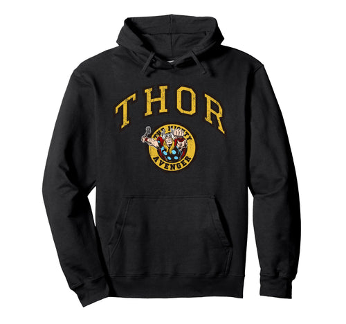 Marvel Thor Mighty Avenger Varsity Hoodie - Novelty Apparel Unisex - T-Shirt, Sweatshirt, Hoodie