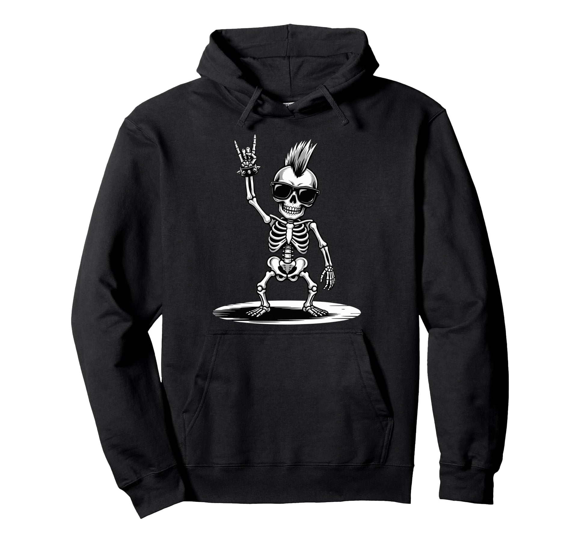 Funny Skeleton Loving Rock And Roll Heavy Hoodie - Minimalist Print Unisex - T-Shirt, Sweatshirt, Hoodie