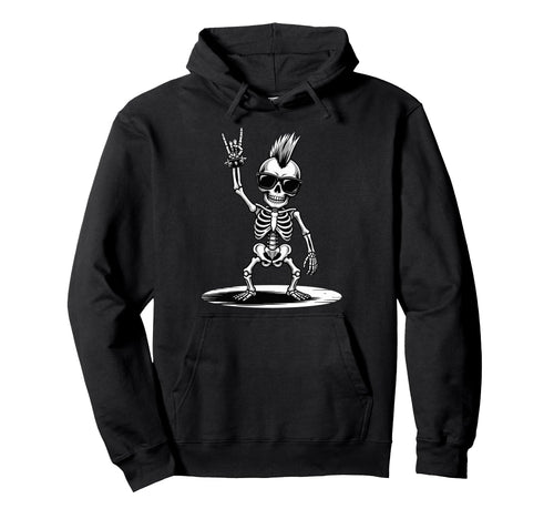 Funny Skeleton Loving Rock And Roll Heavy Hoodie - Minimalist Print Unisex - T-Shirt, Sweatshirt, Hoodie