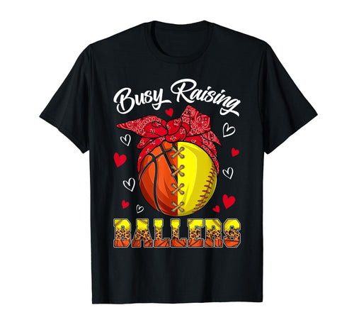 Busy Raising Ballers Basketball T-Shirt - Graphic Print for Adults - T-Shirt, Sweatshirt, Hoodie