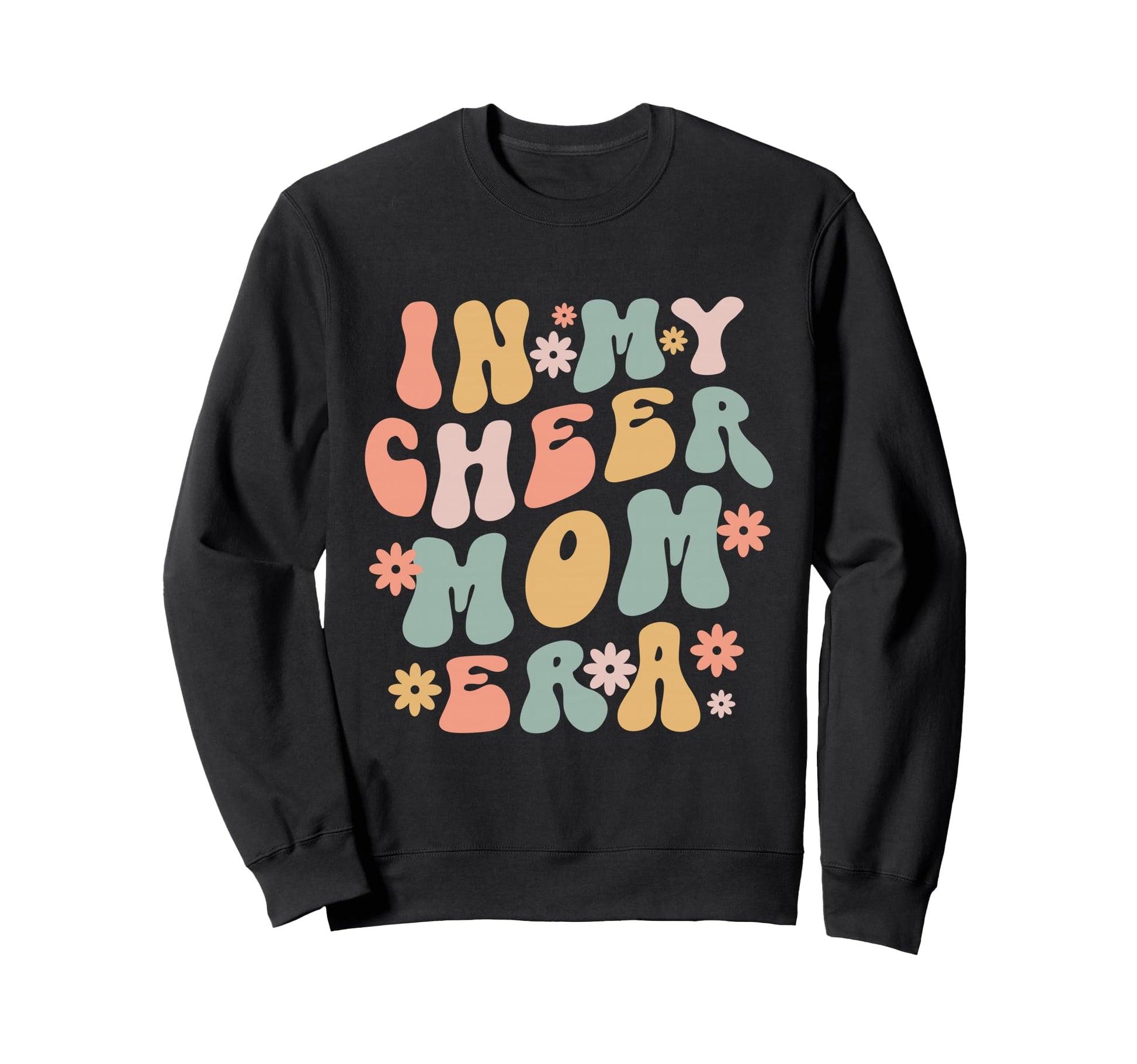 My Cheer Mom Era Groovy Game Day Hoodie - Trendy Graphic Men Women - T-Shirt, Sweatshirt, Hoodie