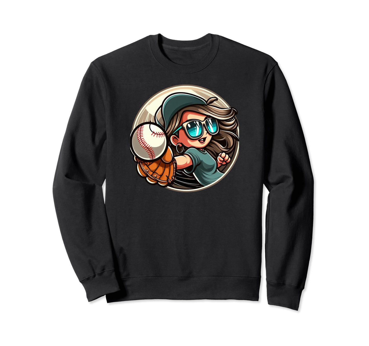 Baseball Player Sister Mother Fan Catch Sweatshirt - Unique Graphic Unisex - T-Shirt, Sweatshirt, Hoodie