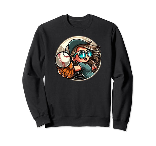 Baseball Player Sister Mother Fan Catch Sweatshirt - Unique Graphic Unisex - T-Shirt, Sweatshirt, Hoodie