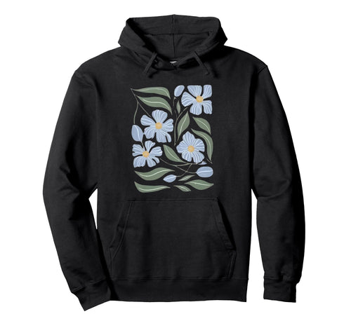 Wildflower Blue Spring Boho Floral Hoodie - Graphic Print Men Women - T-Shirt, Sweatshirt, Hoodie