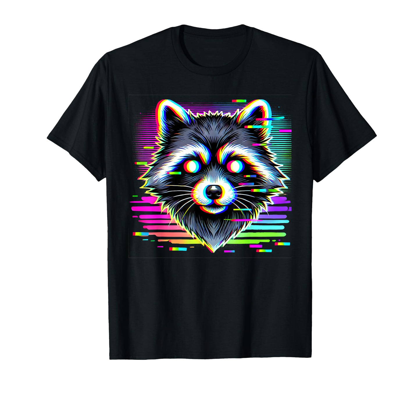 Raccoon Psychedelic Trippy Vaporwave T-Shirt - Custom Art Print Men Women - T-Shirt, Sweatshirt, Hoodie