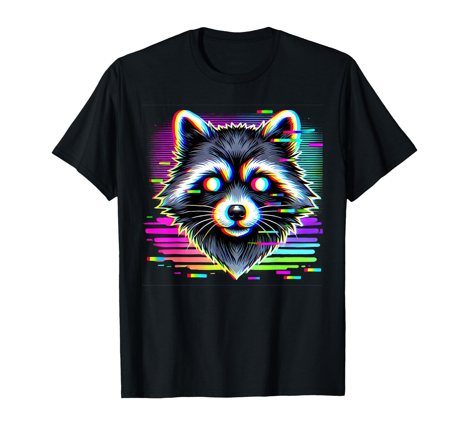 Raccoon Psychedelic Trippy Vaporwave T-Shirt - Custom Art Print Men Women - T-Shirt, Sweatshirt, Hoodie
